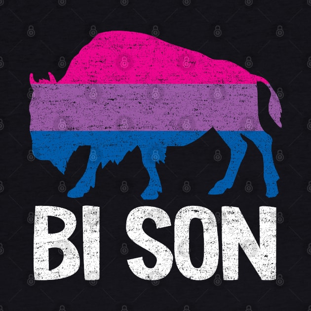 Bi Son LGBBT Flag Bisexual Bison Funny Bi Pride by Kuehni